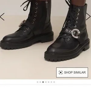 JIMMY CHOO 関税込み Cora leather combat boots Cora leather combat boots in black - Jimmy Choo | Mytheresa